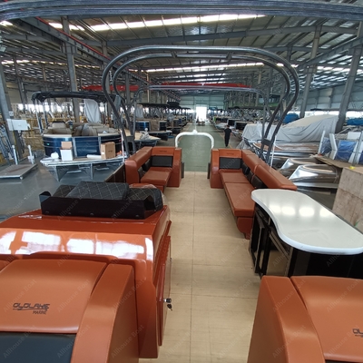 Customized Aluminum Pontoon Boat 2.3m Width 5.8m Length For Fishing Leisure