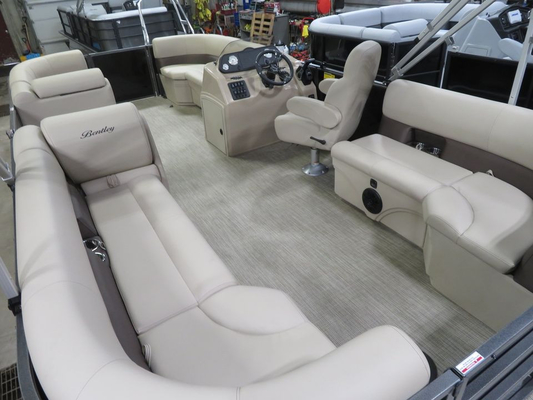 29 Ft Aluminum Pontoon Boat with 18-22 People Capacity and Under Seat Storage for Leisure and Water Activities