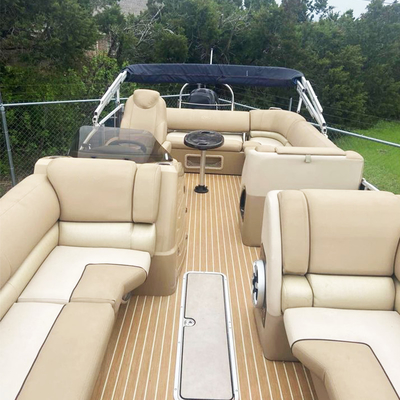 Custom Outboard Engine Party Pontoon Boat , Alloy Recreational Pontoons 23ft