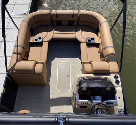 Discover the Perfect Pontoon Boat with Motor EVA Flooring LED Navigation Lights