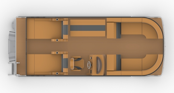 Customized Aluminum Pontoon Boat 2.3m Width 5.8m Length For Fishing Leisure