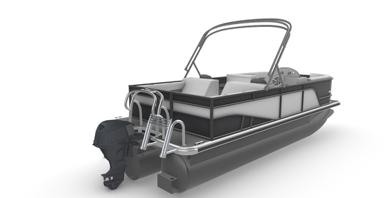 19 Ft Alloy Pontoon Boat With LED Navigation Lights And EVA Flooring