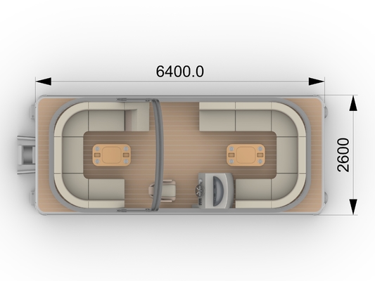 Aluminum Pontoon Party Boat 6.4m Length For Family Outings And Fishing Trips