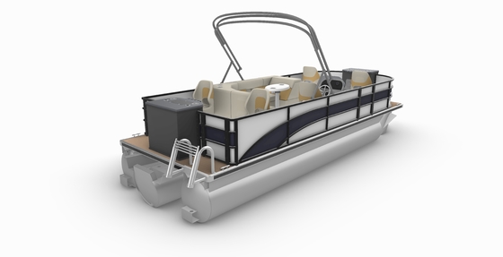 Floating 8 Person Pontoon Boat Luxurious Designed For Leisure And Relaxation