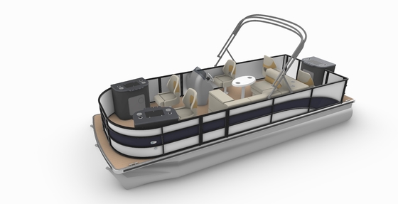 Safety Luxury Watersports Fishing Pontoon Boats 21ft With 7-9 People Capacity