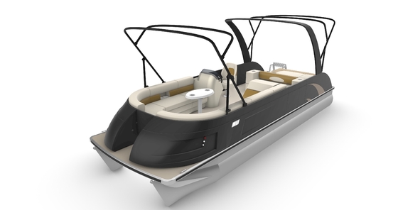 7m Length Electric Pontoon Boats For 8-12 Person Recreational Fishing Cruising