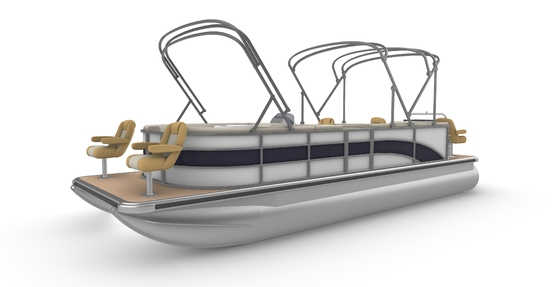 Custom Outboard Engine Party Pontoon Boat , Alloy Recreational Pontoons 23ft