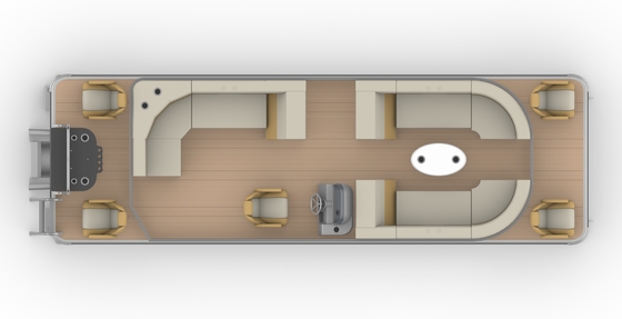 Custom Outboard Engine Party Pontoon Boat , Alloy Recreational Pontoons 23ft