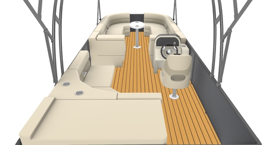 23ft Leisure Recreational Pontoon Boat With Lounge Seating 8-12 People Capacity