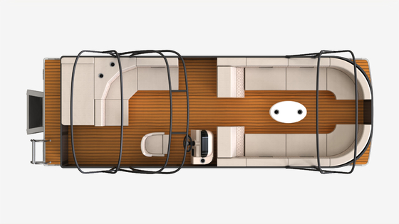 23ft Leisure Recreational Pontoon Boat With Lounge Seating 8-12 People Capacity