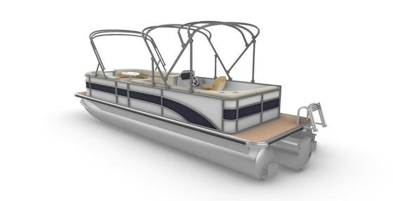 23 FT Gasoline Aluminum Hull Pontoon Boats With Comfortable Lounge Seating