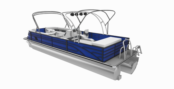 Comfortable 27ft Leisure Pontoon Boats 2.3m 2.6m Width For Fishing And Cruising