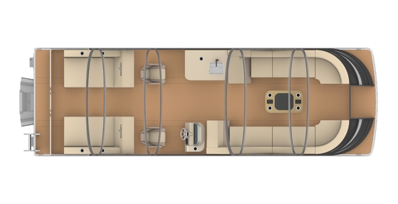 Luxury Custom Design Sports Pontoon Boat 8.2m Length For 15-18 Person