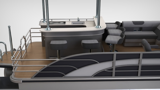 15-18 person Aluminum Pontoon Boat 8.2m Length For Fishing And Cruising
