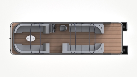 29 Ft Aluminum Pontoon Boat with 18-22 People Capacity and Under Seat Storage for Leisure and Water Activities