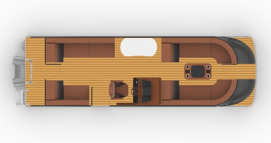 12-15 Passenger Pontoon Fiberglass Boats Luxurious Design With EVA Decking