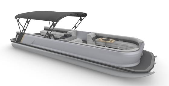 Custom Color Luxury Fiberglass Pontoon Boat for fishing trips Recreational party