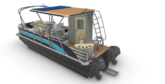 Custom 2 Deck Pontoon Boat 15-19 person Capacity with Aluminum Construction