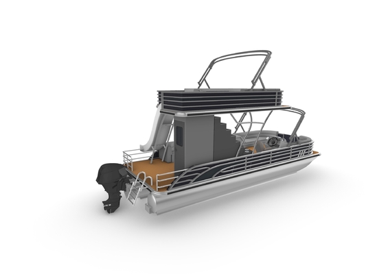 2 Story Aluminum Pontoon Boat 15-26 People With Under Seat Storage Compartments