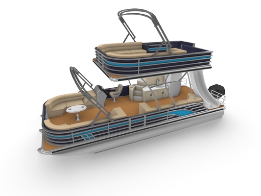 2 Story Aluminum Pontoon Boat 15-26 People With Under Seat Storage Compartments