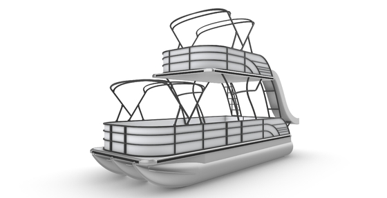 12 People Double Decker Pontoon Boat Two Levels For Relaxation And Entertainment