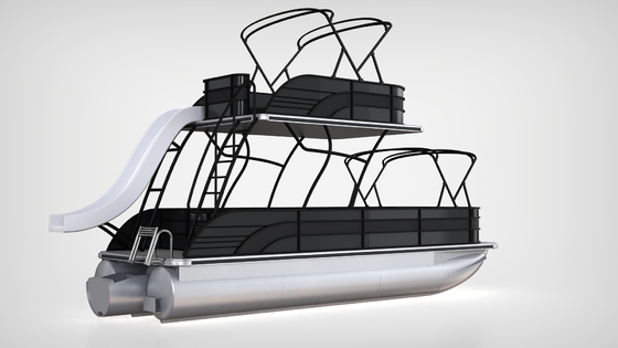 OEM Double Decker Luxury Pontoon Boats For Family And Friends Relax Time