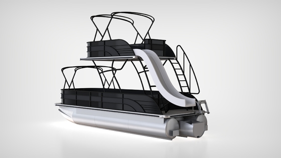 OEM Double Decker Luxury Pontoon Boats For Family And Friends Relax Time