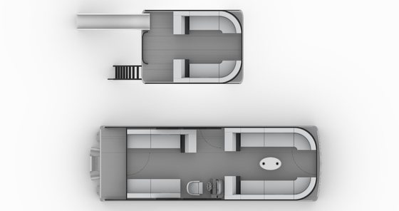 Aluminium Structure Double Level Pontoon Boat With Stereo System For Cruising