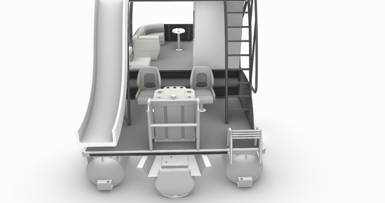 25-30FT Aluminum Double Decker Pontoon Boat For 12 People Recreational