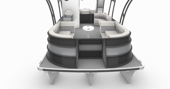 25-30FT Aluminum Double Decker Pontoon Boat For 12 People Recreational
