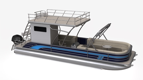 Customizable Two Story Pontoon Boat 18-22 People With Under Seat Storage