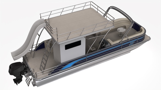 Customizable Two Story Pontoon Boat 18-22 People With Under Seat Storage