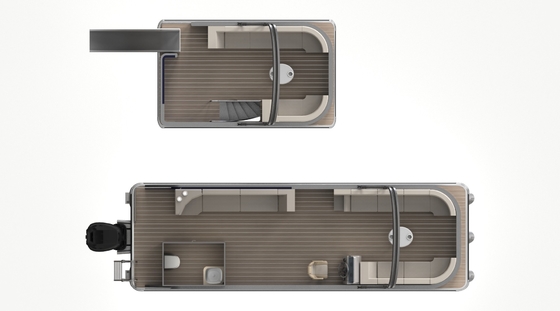 Aluminum Hull 2 Deck Pontoon Boat With Swim Ladder For Party And Recreational