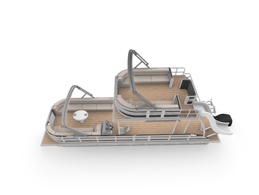 Aluminum Double Decker Luxury Pontoon Boats	, 30FT 2 Story Party Pontoon Boat