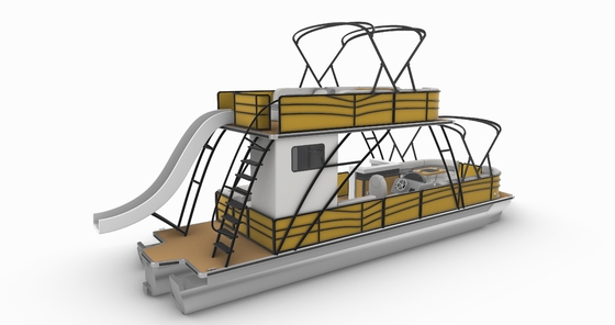 22-26 Person Party Barge Double Decker Aluminum Pontoon Style Boat