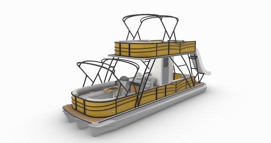 22-26 Person Party Barge Double Decker Aluminum Pontoon Style Boat