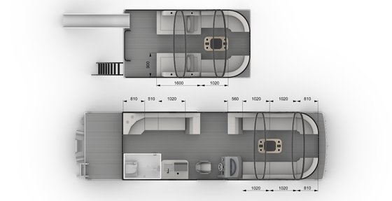 Customizable Double Decker Pontoon Party Boat 22-26 Person With 3.0m Width