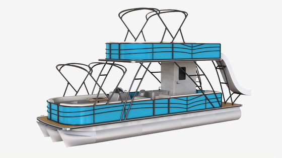 Customizable Double Decker Pontoon Party Boat 22-26 Person With 3.0m Width