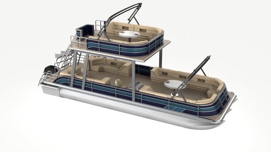 High Capacity Double Decker Pontoon Boat 9.2m Length Aluminum Hull Material