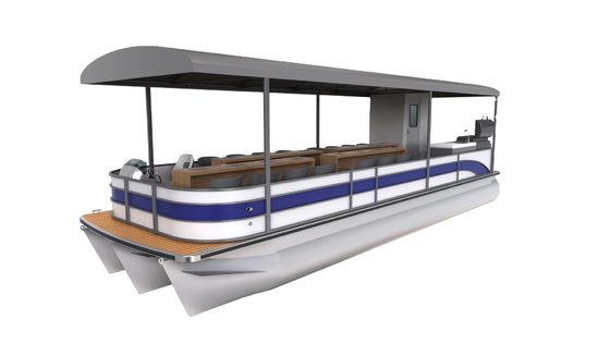 18-22 People Aluminum Construction Pontoon Boat With Optional Stereo System