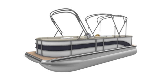 23 FT Gasoline Aluminum Hull Pontoon Boats With Comfortable Lounge Seating