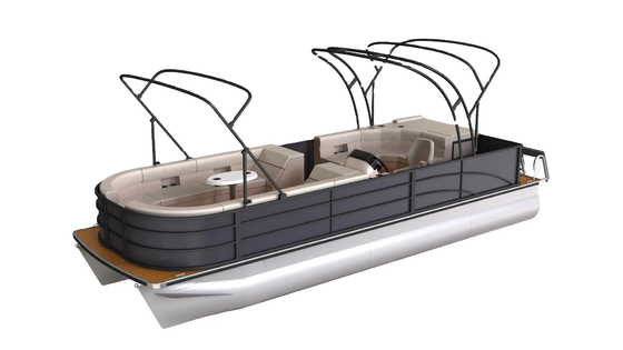 23ft Leisure Recreational Pontoon Boat With Lounge Seating 8-12 People Capacity
