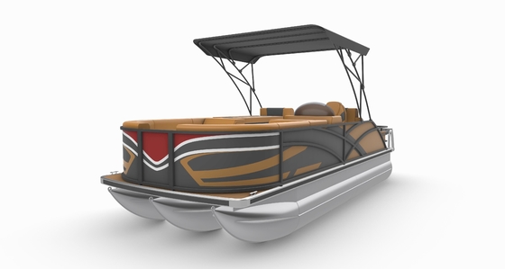 Customized Aluminum Pontoon Boat 2.3m Width 5.8m Length For Fishing Leisure