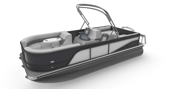 19 Ft Alloy Pontoon Boat With LED Navigation Lights And EVA Flooring