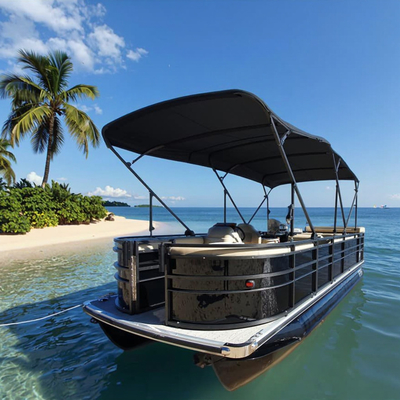 OEM Design Aluminum Material 21ft Pontoon Boat For 7-9 Person Enjoyable Ride