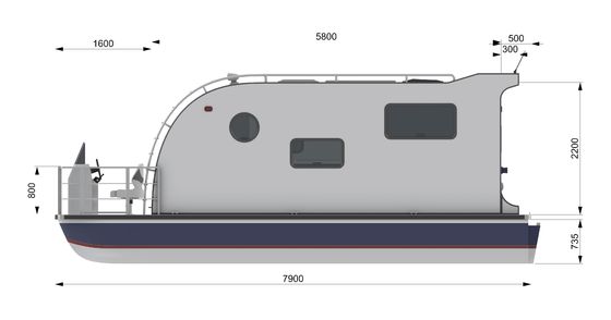 Upgrade Party Boathouse Marine With 20mm Deck Thickness And 0.735m Tube Dia