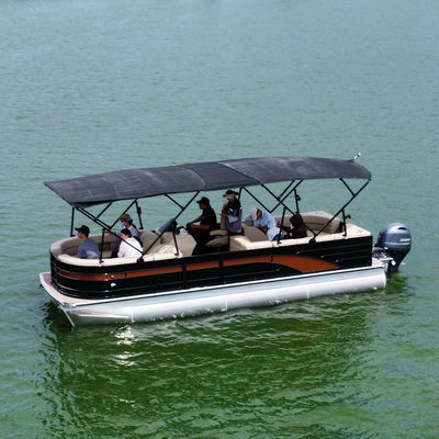 25ft Classic Elegance Pontoon Boat 10 people In Black Bronze & Gold Accents