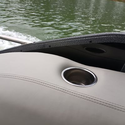 25ft Modern Black & Silver Pontoon Boat - Sleek Design For Premium Leisure & Business Use
