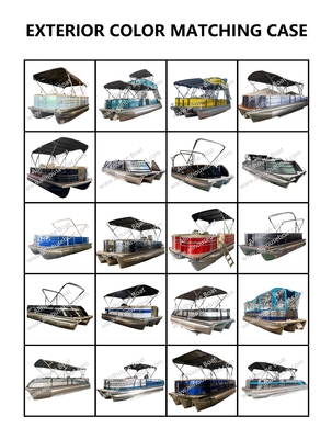 26FT Double Layer Pontoon Boat With White & Black Panel | Luxury Twin Deck Party & Fishing Pontoon For Lake & Coastal Cruising