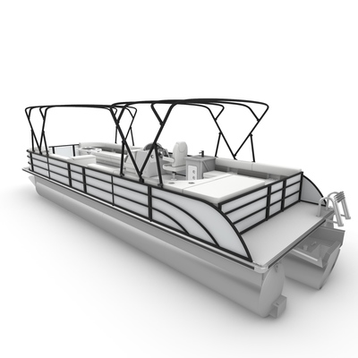 Luxury White Pontoon Boat with 18-22 People Capacity 29FT Length and 2.3/2.6m Width for Family Party and Leisure Cruise